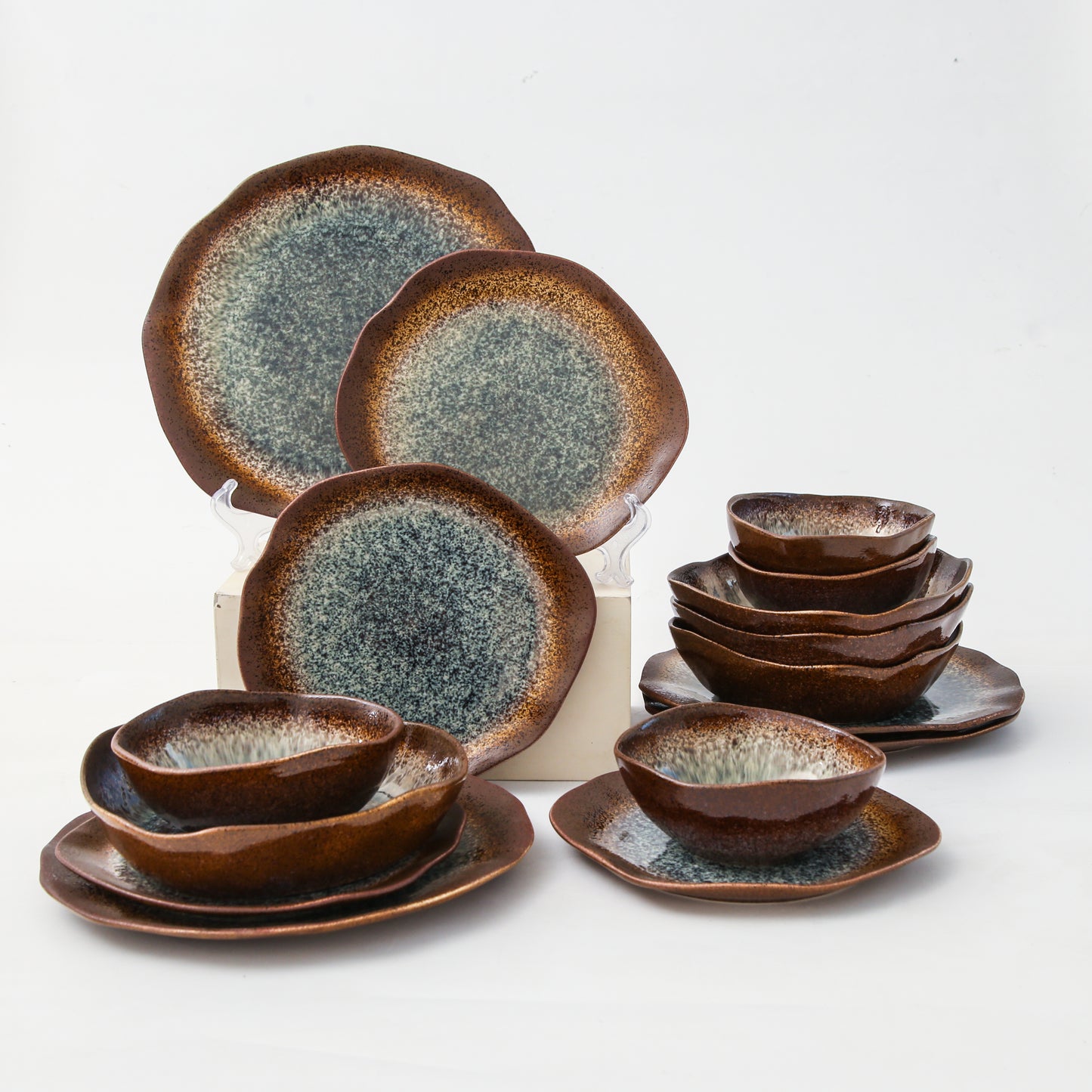 16 Piece Set Dinnerware Set-Espresso Stone