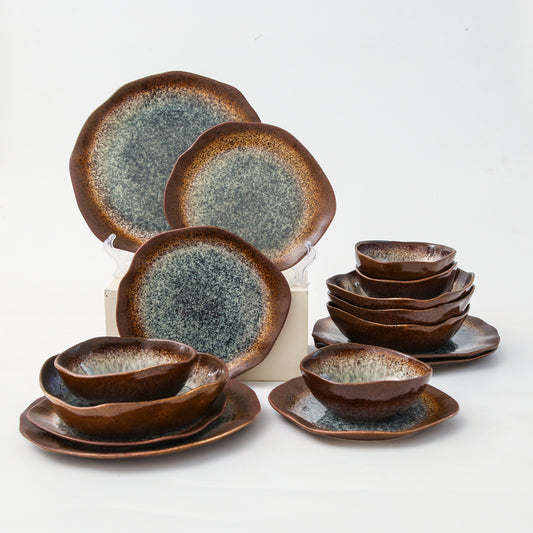 16 Piece Set Dinnerware Set-Espresso Stone