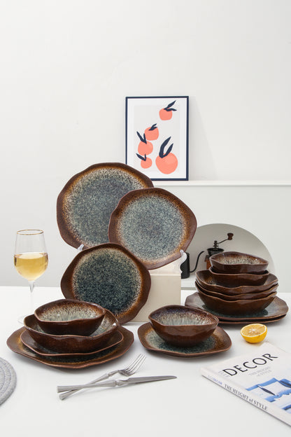 16 Piece Set Dinnerware Set-Espresso Stone
