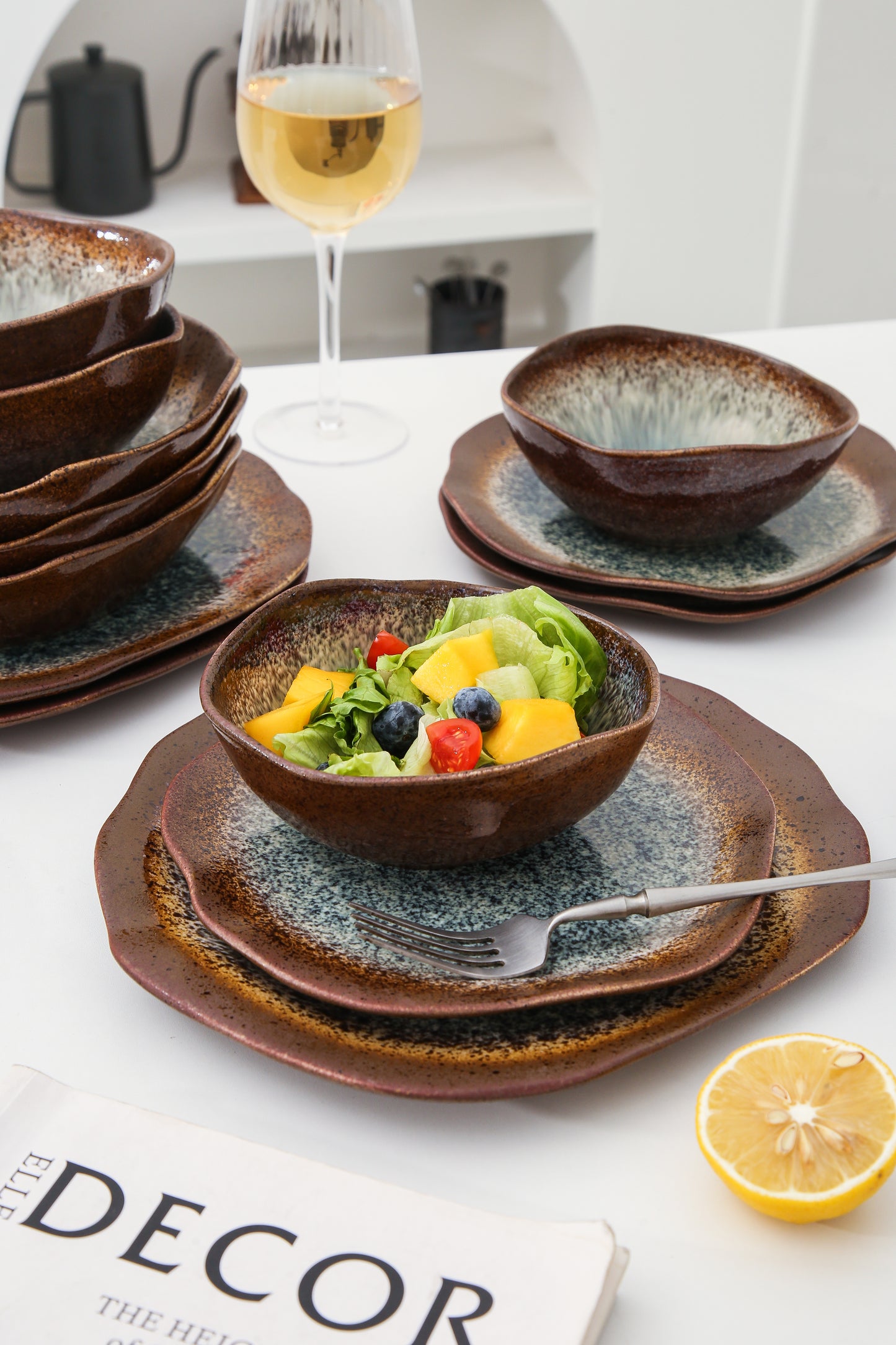 16 Piece Set Dinnerware Set-Espresso Stone