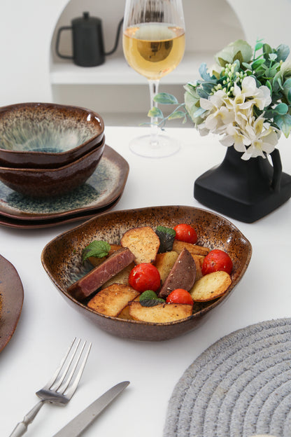 16 Piece Set Dinnerware Set-Espresso Stone