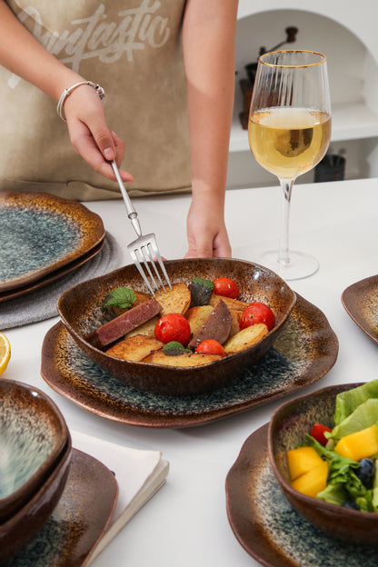 16 Piece Set Dinnerware Set-Espresso Stone