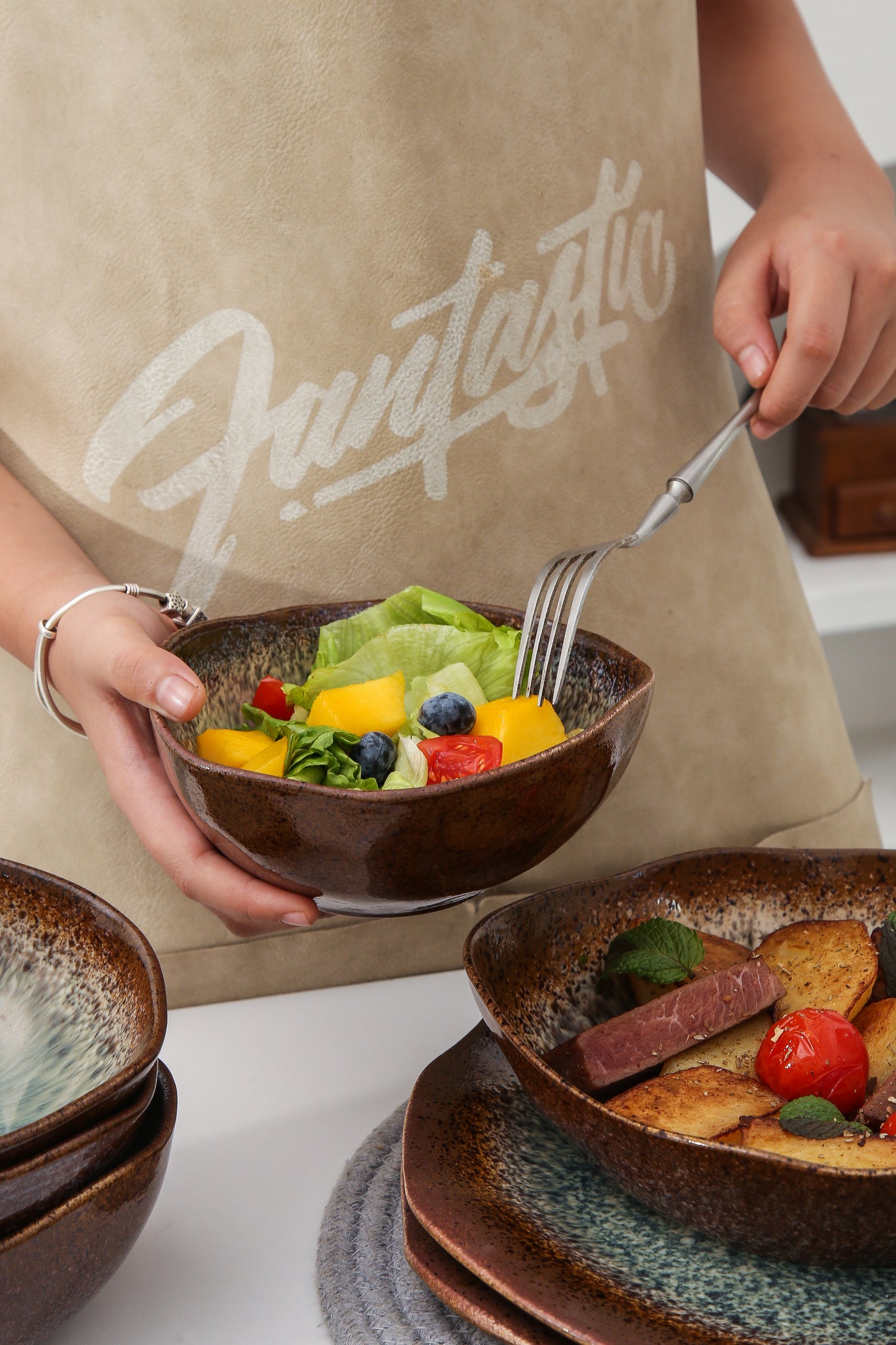 16 Piece Set Dinnerware Set-Espresso Stone