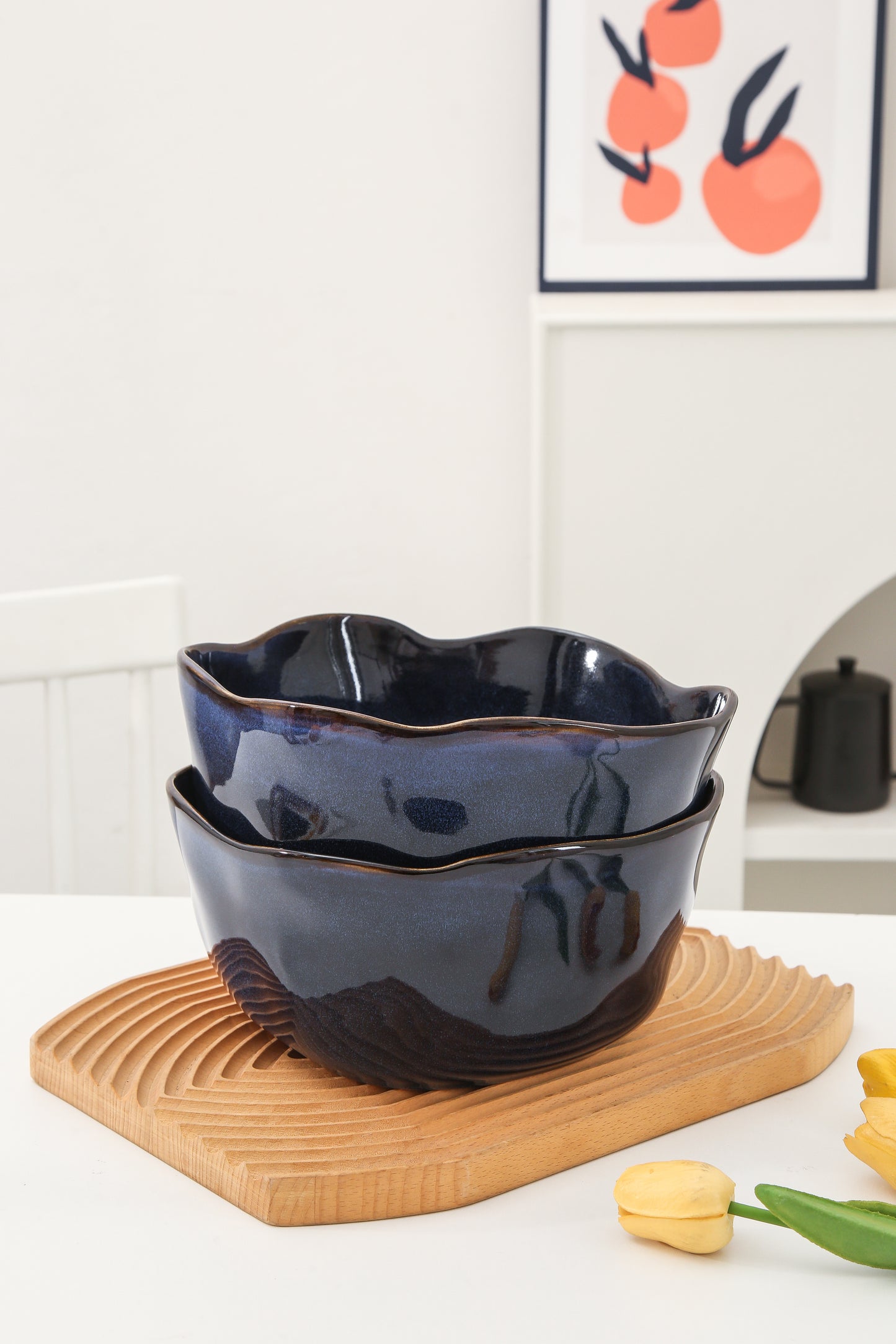 2 pcs Organic Deep Bowl- Ocean Blue