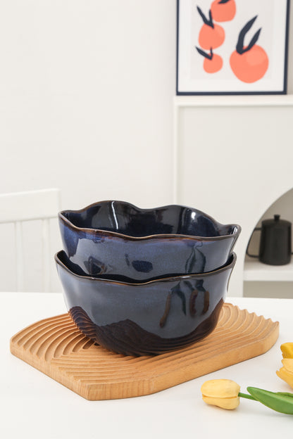 2 pcs Organic Deep Bowl- Ocean Blue