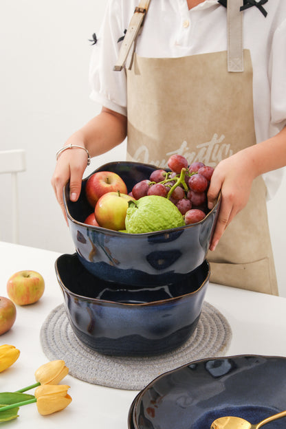 2 pcs Organic Deep Bowl- Ocean Blue