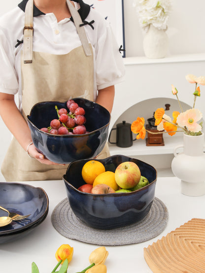 2 pcs Organic Deep Bowl- Ocean Blue