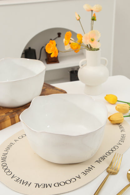 2 pcs Organic Deep Bowl-Pearl White