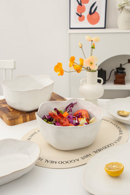 2 pcs Organic Deep Bowl-Pearl White