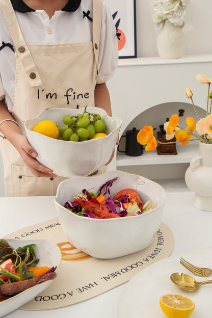 2 pcs Organic Deep Bowl-Pearl White