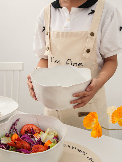2 pcs Organic Deep Bowl-Pearl White
