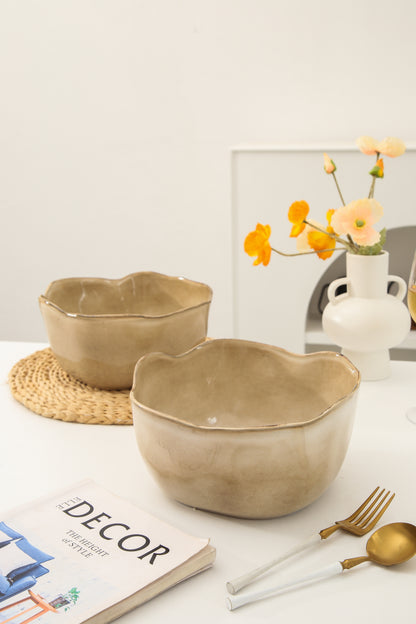 2 pcs Organic Deep Bowl-Crema