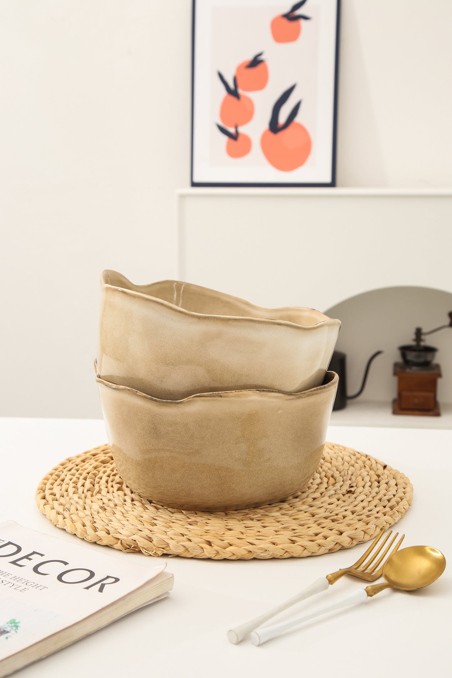 2 pcs Organic Deep Bowl-Crema