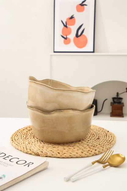 2 pcs Organic Deep Bowl-Crema