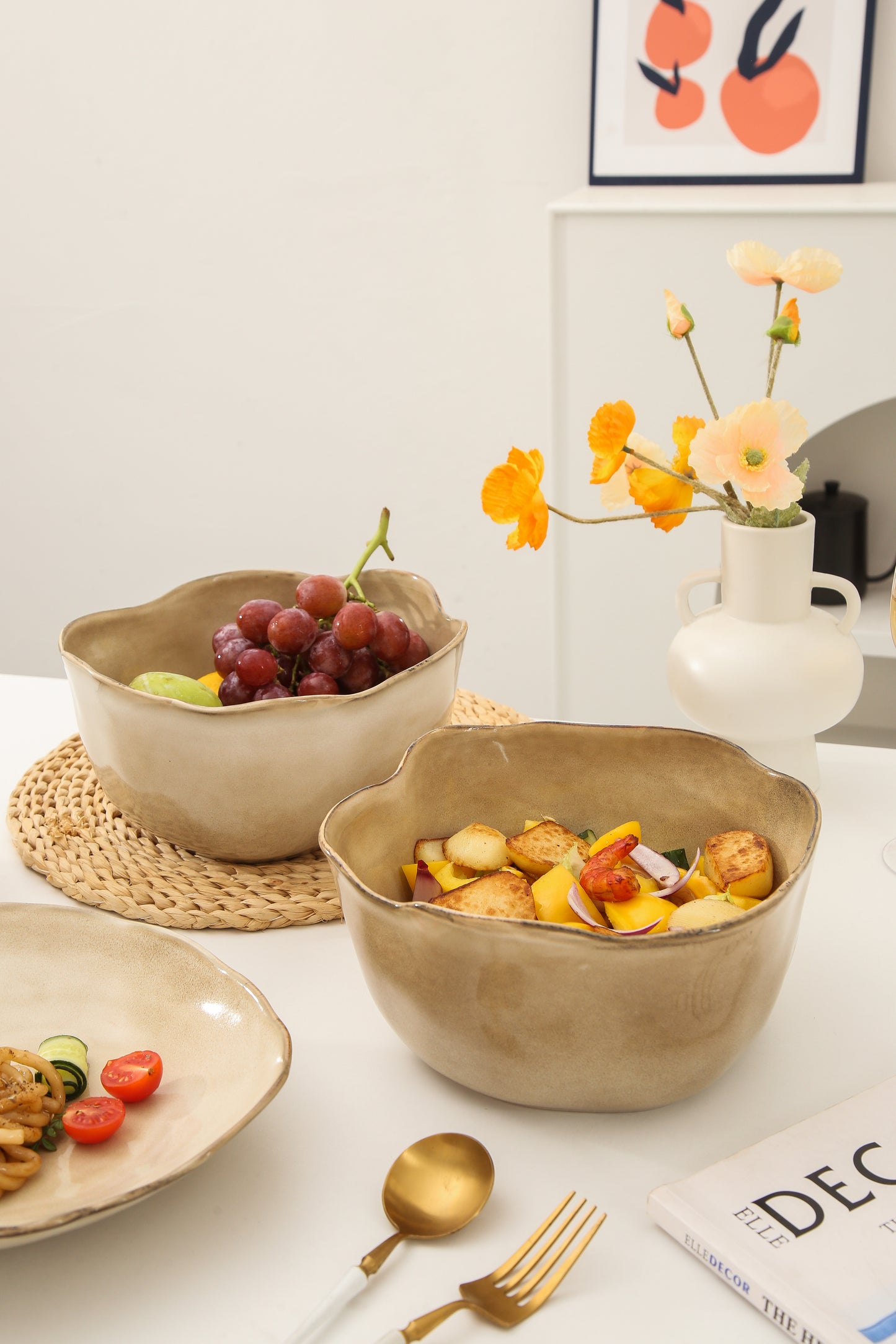 2 pcs Organic Deep Bowl-Crema