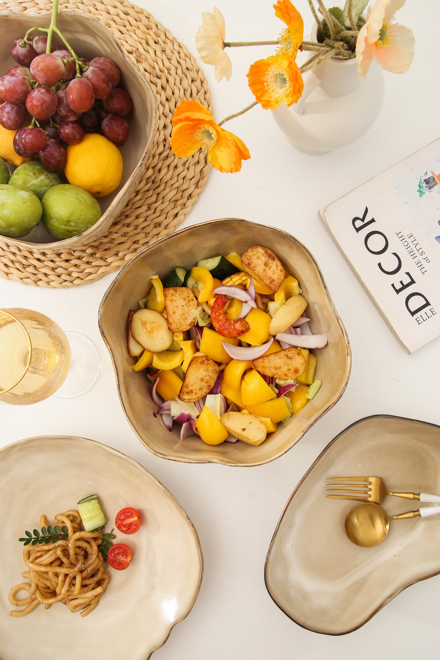 2 pcs Organic Deep Bowl-Crema