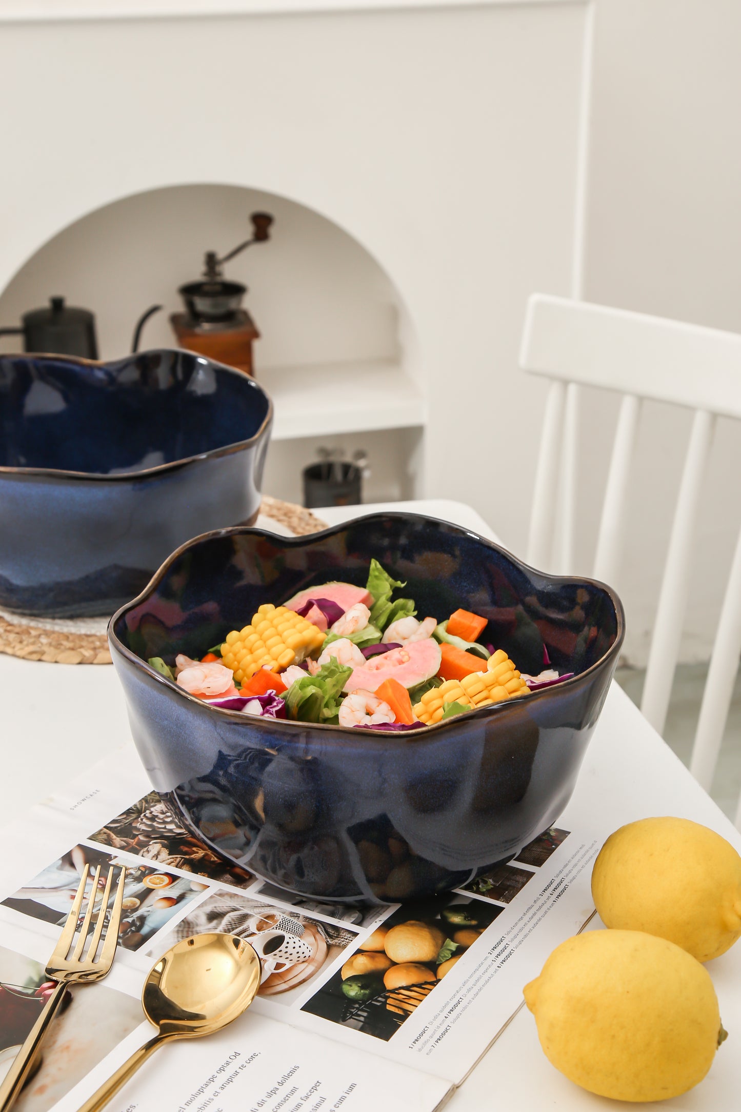 2 pcs Organic Deep Bowl- Ocean Blue