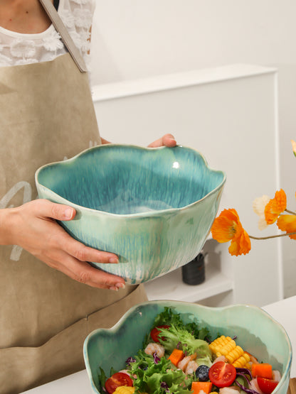 2 pcs Organic Deep Bowl- Aqua Blue