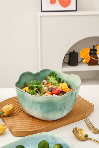 2 pcs Organic Deep Bowl- Aqua Blue