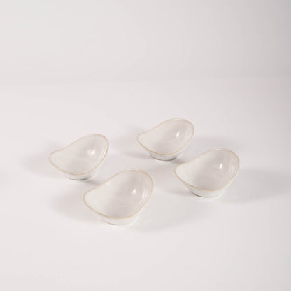 4-Piece Dipping Dish Set-Pearl White