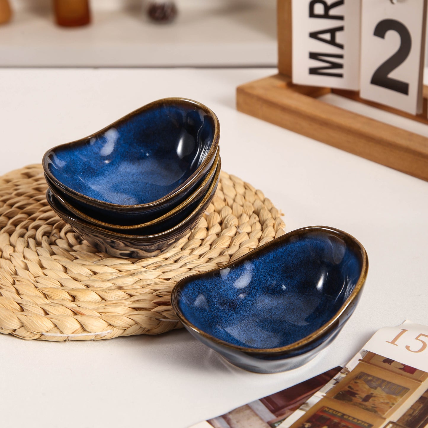 4-Piece Dipping Dish Set-Ocean Blue