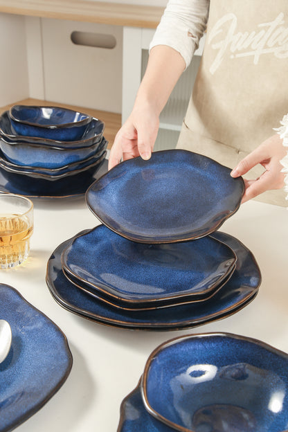 16-Piece Stoneware Set- Ocean Blue