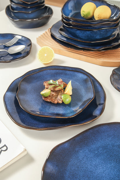 16-Piece Stoneware Set- Ocean Blue