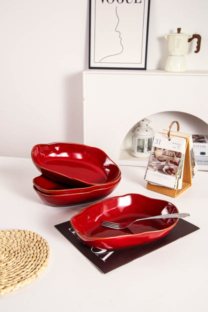 Garnet Rouge Organic Oval Plate Set