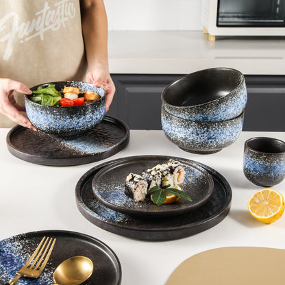 Iroha 16-Piece Blue Stoneware Set