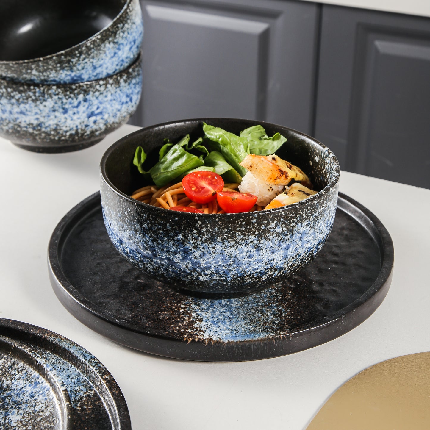 Iroha 16-Piece Blue Stoneware Set