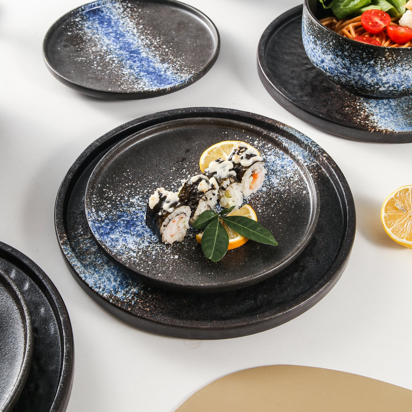 Iroha 16-Piece Blue Stoneware Set