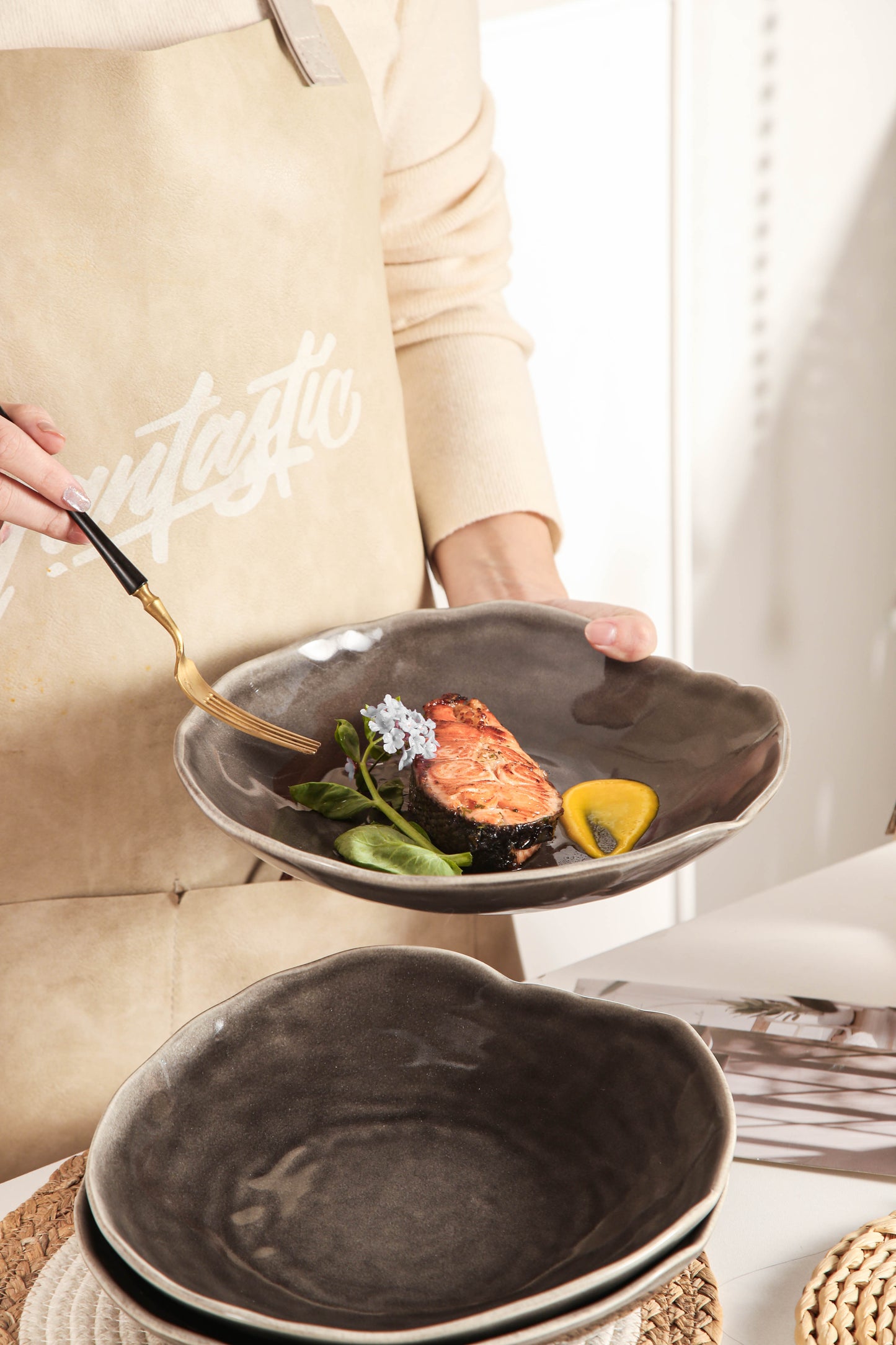 Royal Graphite Organic Deep Plate Set