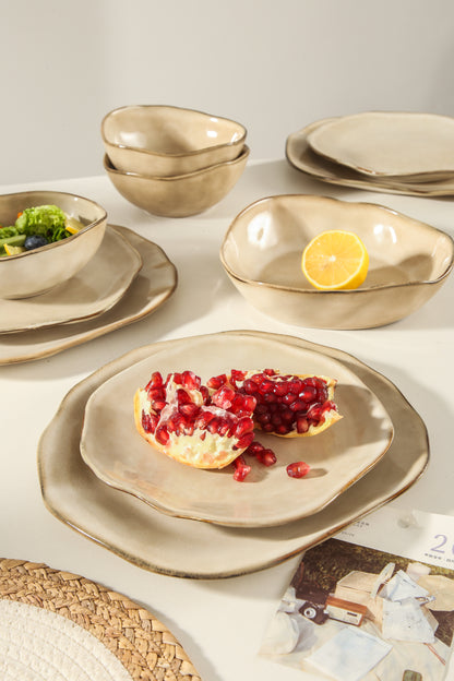 16-Piece Stoneware Set-Crema