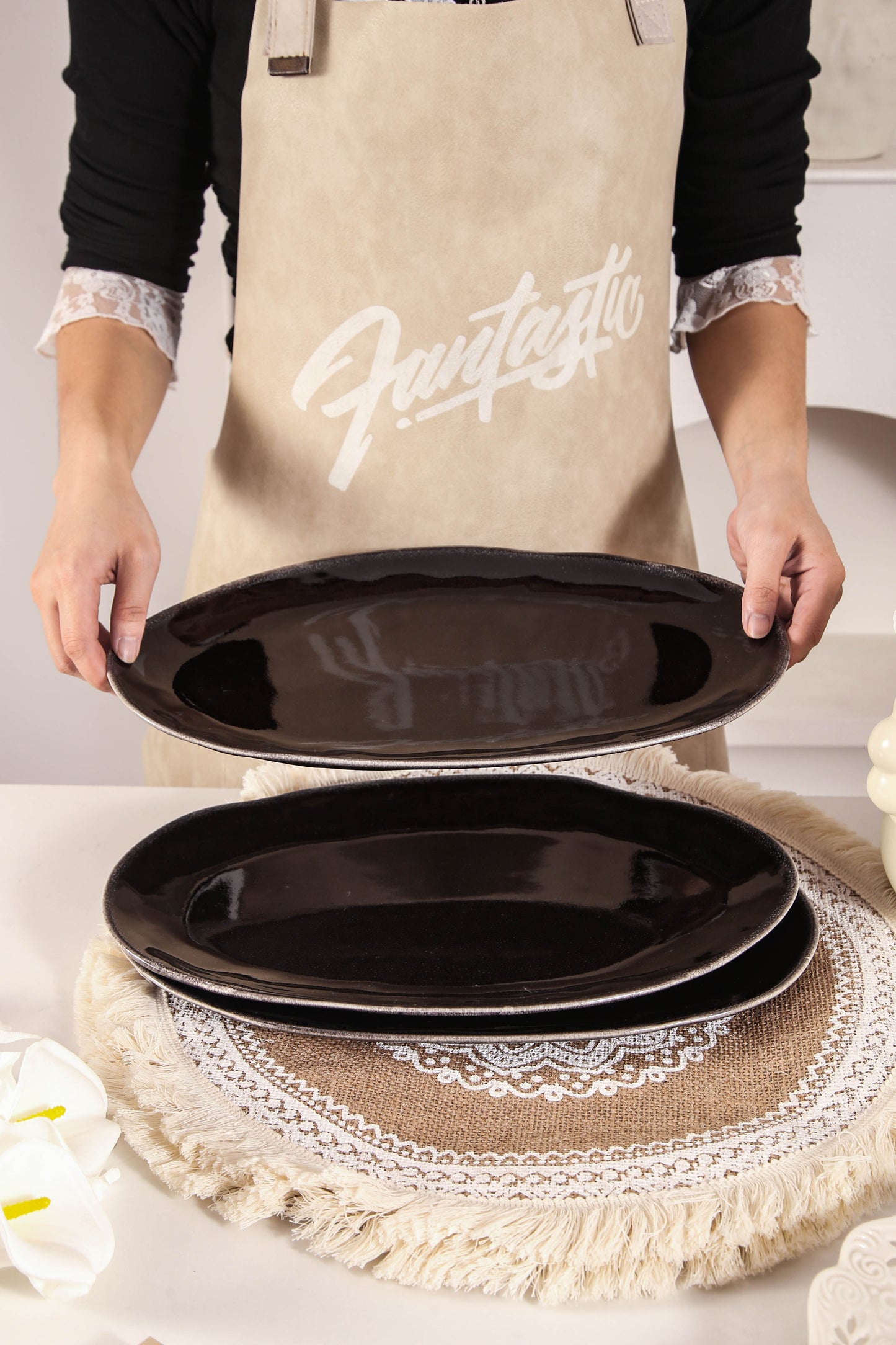 Imperial Onyx Organic Serving Platter Set