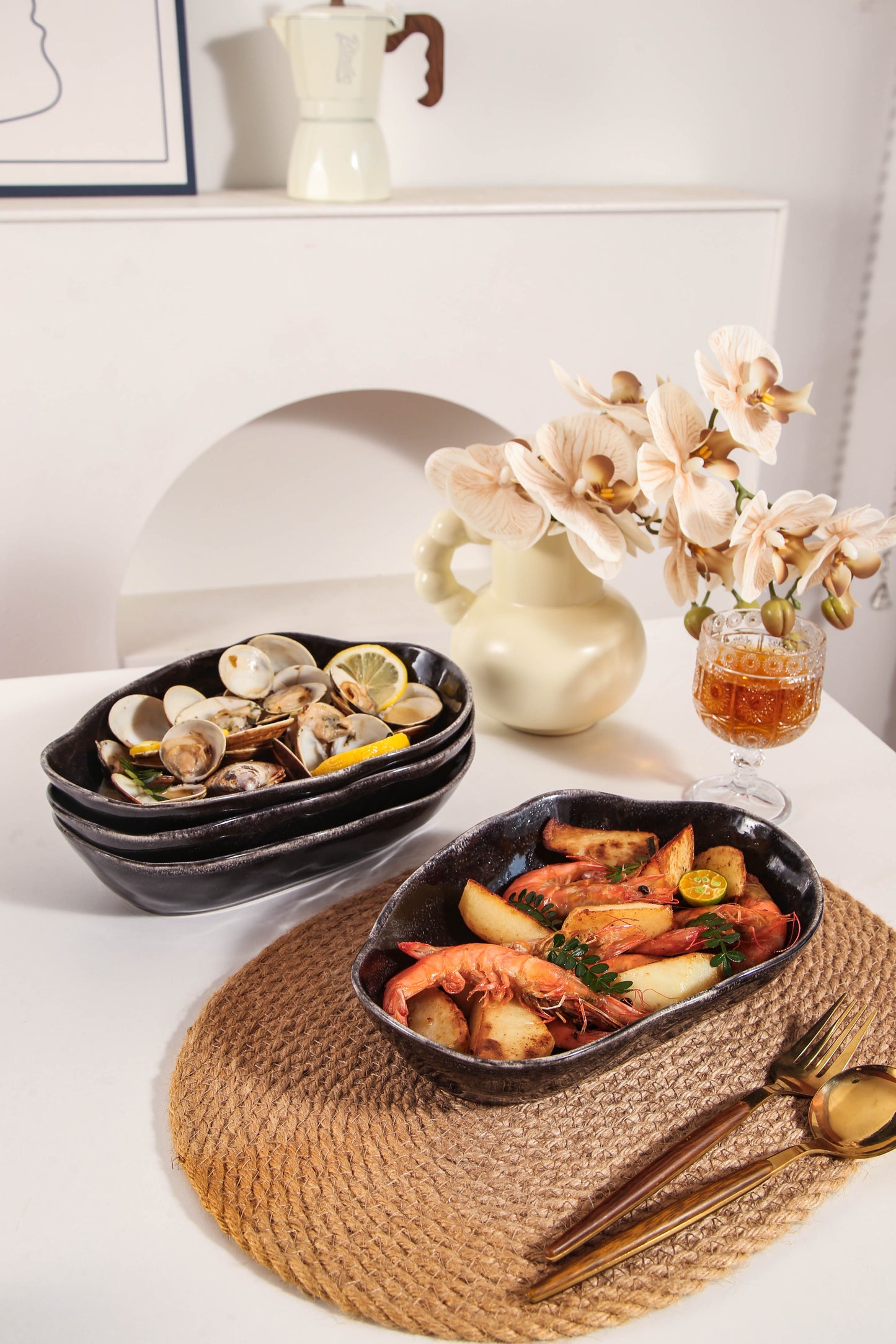 Imperial Onyx Organic Oval Plate Set