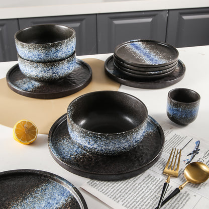 Iroha 16-Piece Blue Stoneware Set